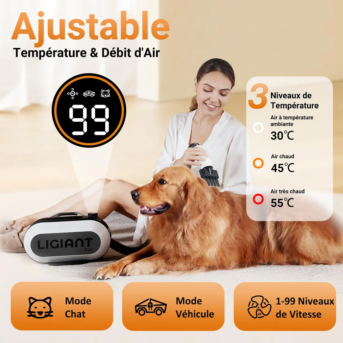 LIGIANT P40 Secador profesional con modo gato (40 dB) — imagen 6