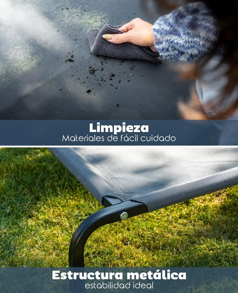 lionto Cama elevada Textilene 75 cm — imagen 4