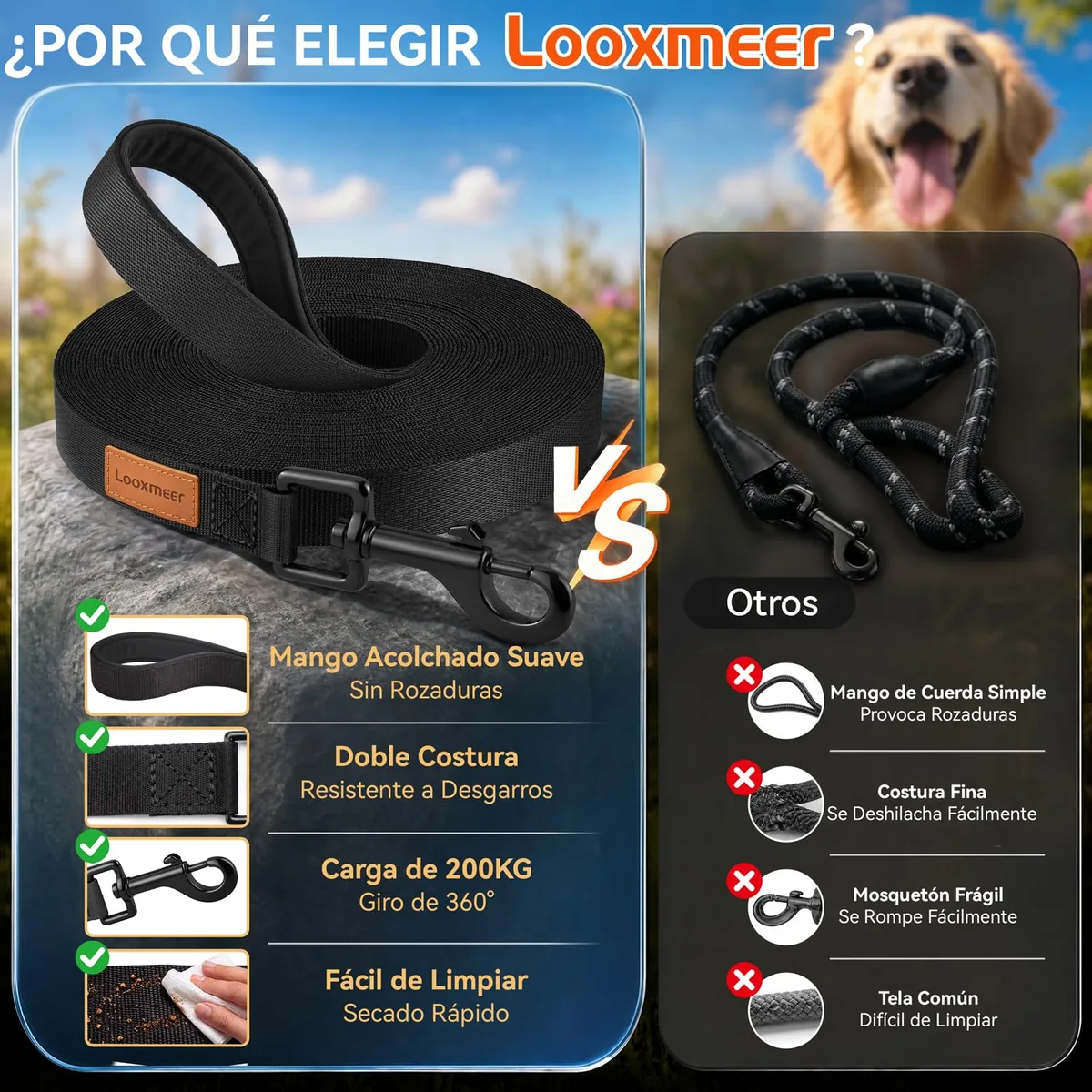 Looxmeer Correa larga de adiestramiento (3 a 30 m) — imagen 8
