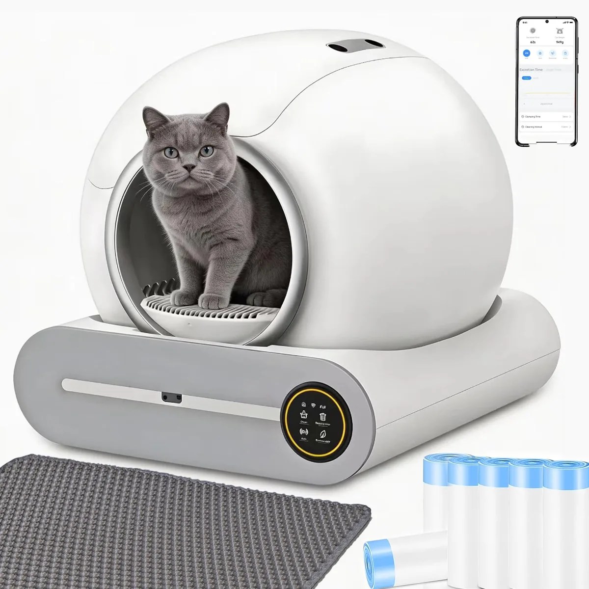MewThink Arenero autolimpiable 65 L + 9 L