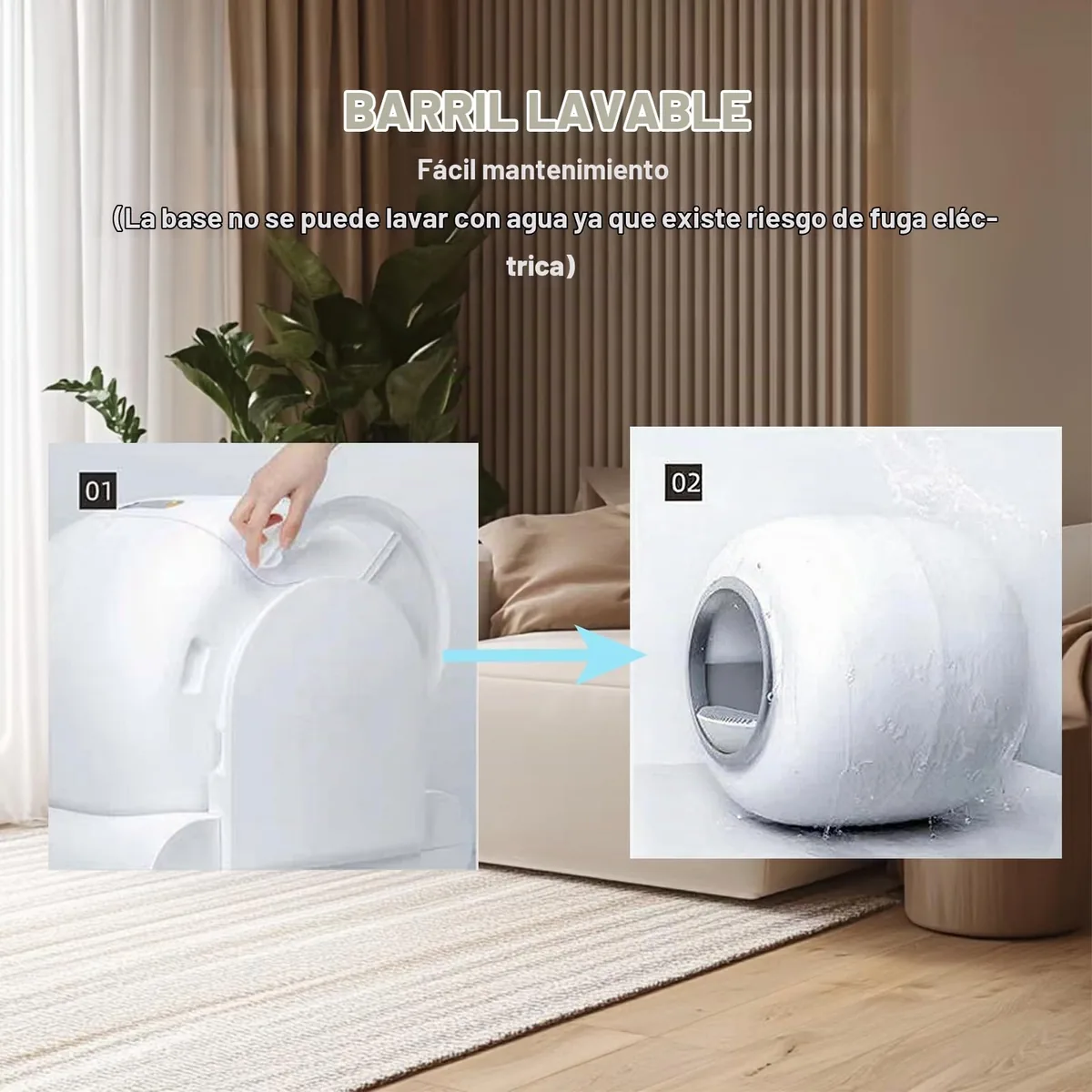MewThink Arenero autolimpiable 65 L + 9 L — imagen 8