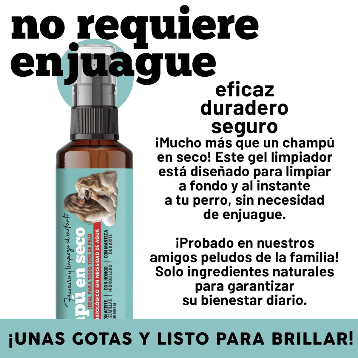 MyPetPrime Champú seco en gel sin aclarado (250 ml) — imagen 4
