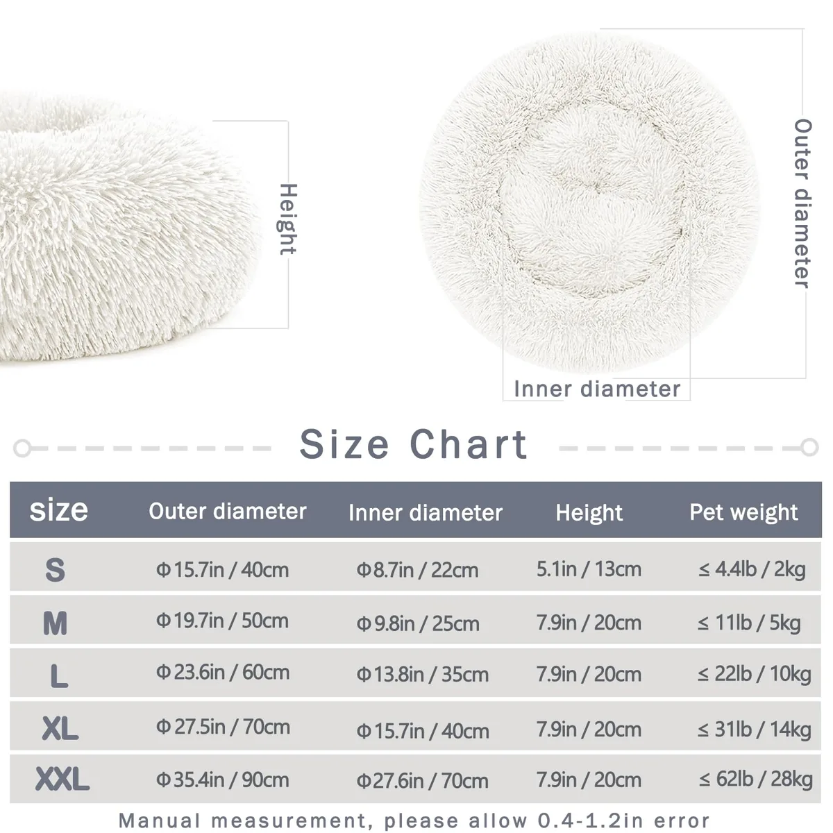 Nepfaivy Cama dónut antiestrés 50 cm — imagen 5