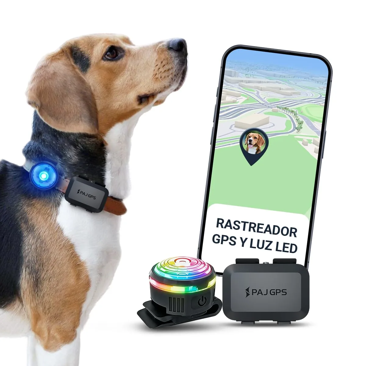 PAJ GPS Localizador para perros 4G con luz LED
