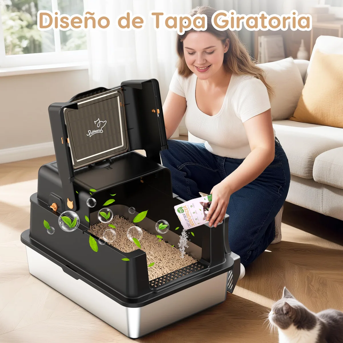 PalNests Arenero XXL de acero inoxidable (120 L) — imagen 2