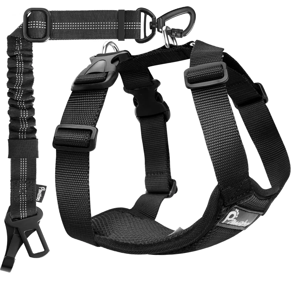 Pawaboo Arnés de coche para perro con correa de conector