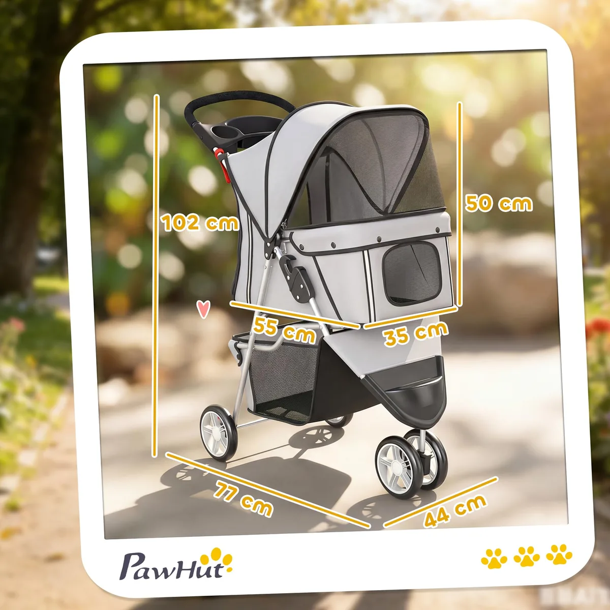 PawHut Cochecito plegable para mascotas hasta 15 kg — imagen 3