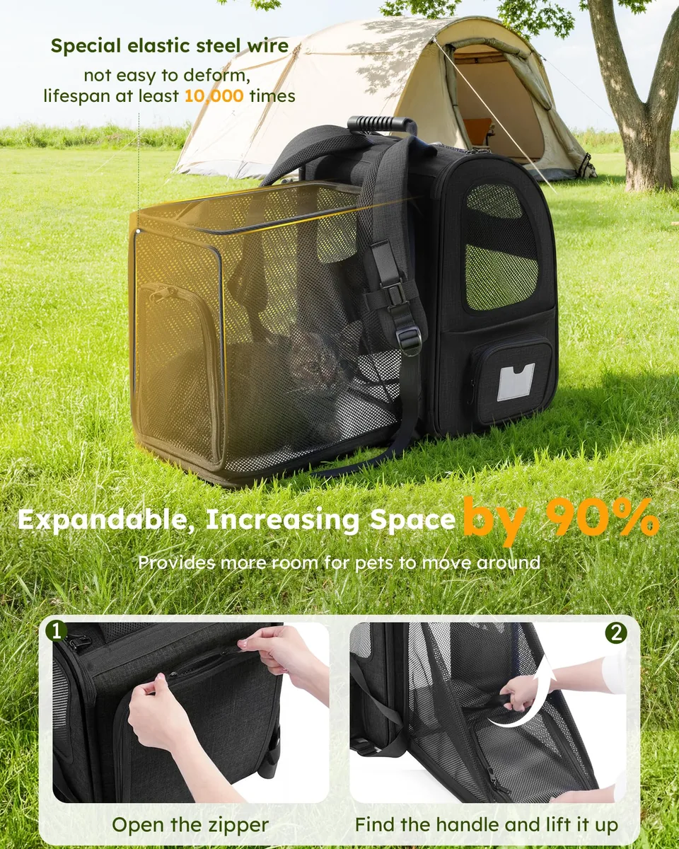 Pecute Mochila transportín expandible para gatos hasta 6 kg — imagen 2