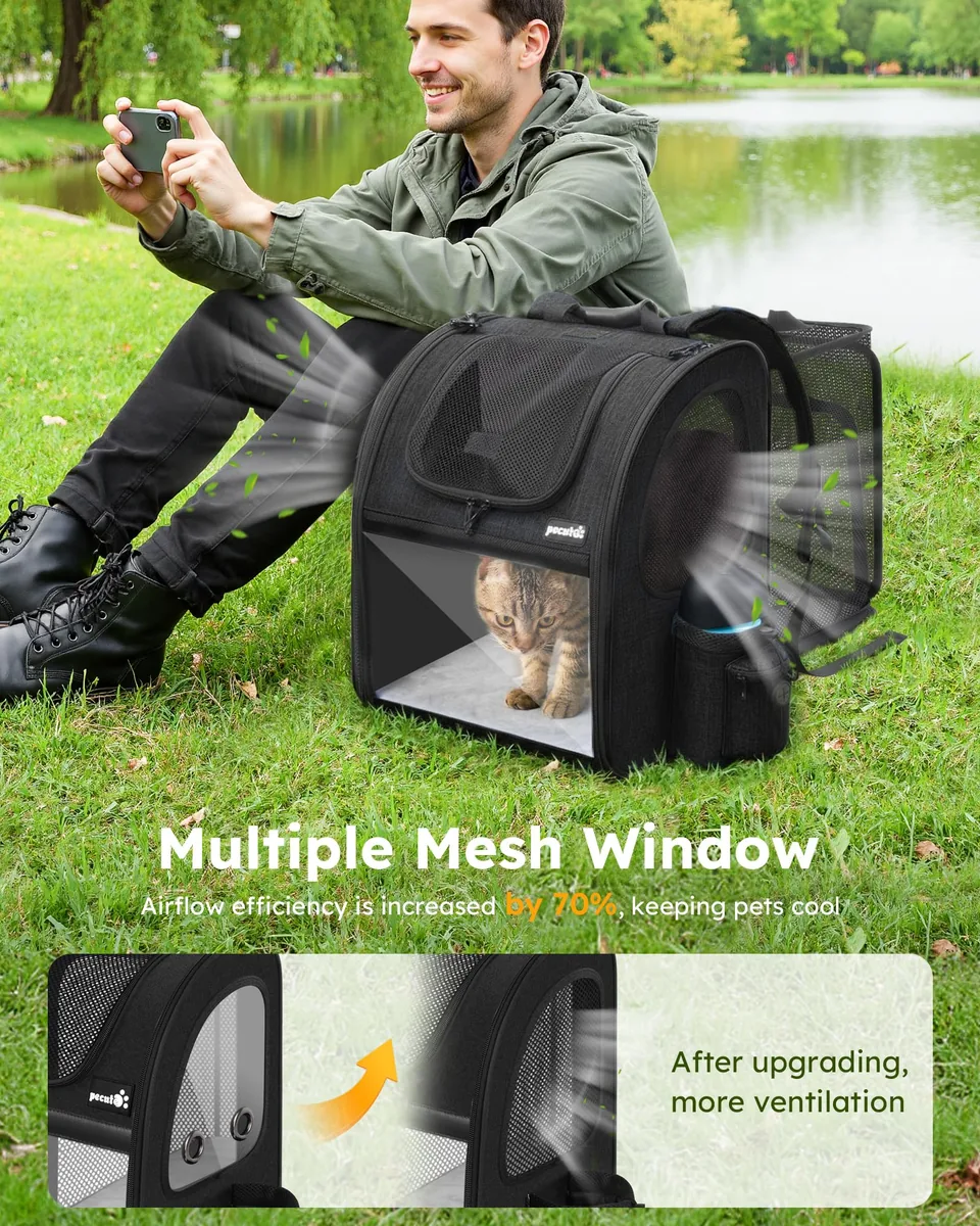 Pecute Mochila transportín expandible para gatos hasta 6 kg — imagen 4