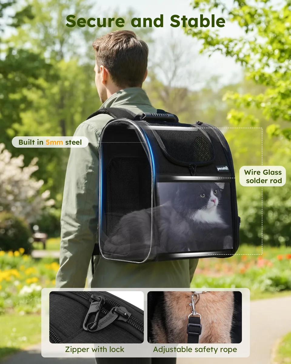 Pecute Mochila transportín expandible para gatos hasta 6 kg — imagen 5