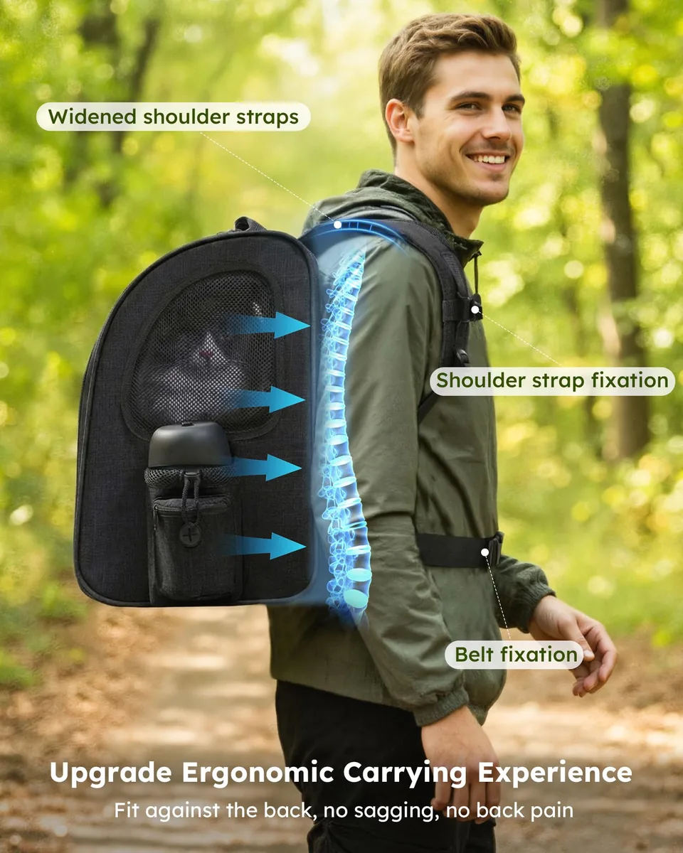 Pecute Mochila transportín expandible para gatos hasta 6 kg — imagen 6