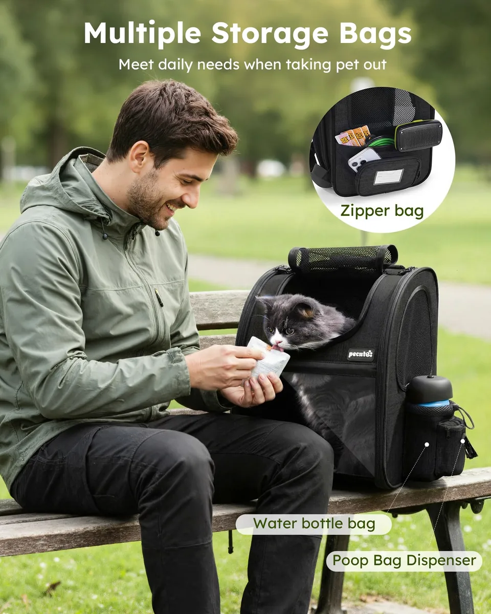 Pecute Mochila transportín expandible para gatos hasta 6 kg — imagen 8