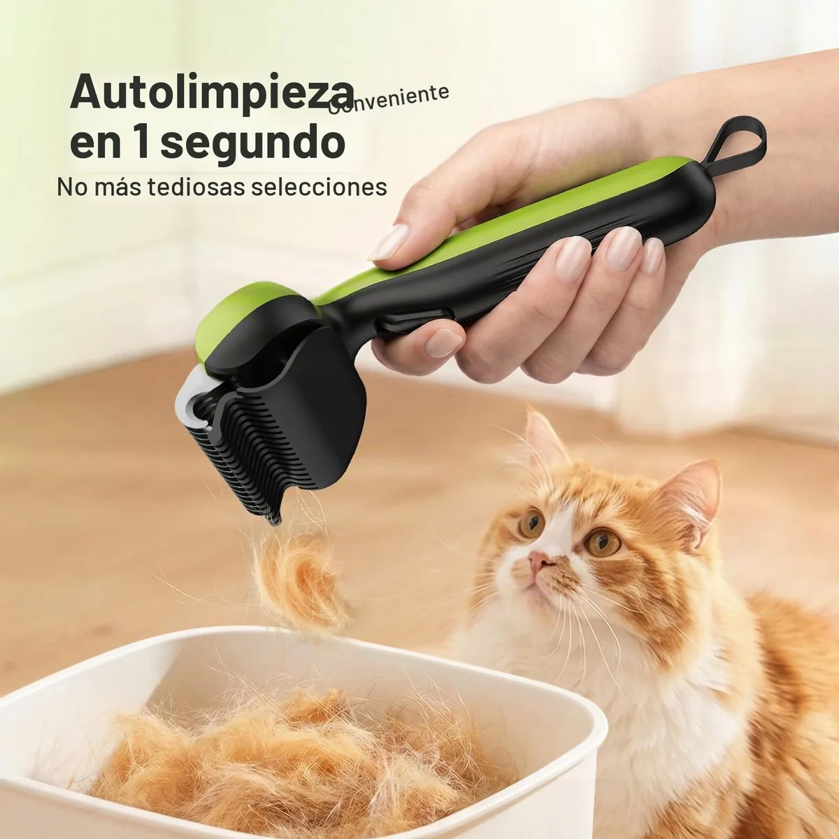 pecute Rastrillo deslanador para subpelo con autolimpieza — imagen 2