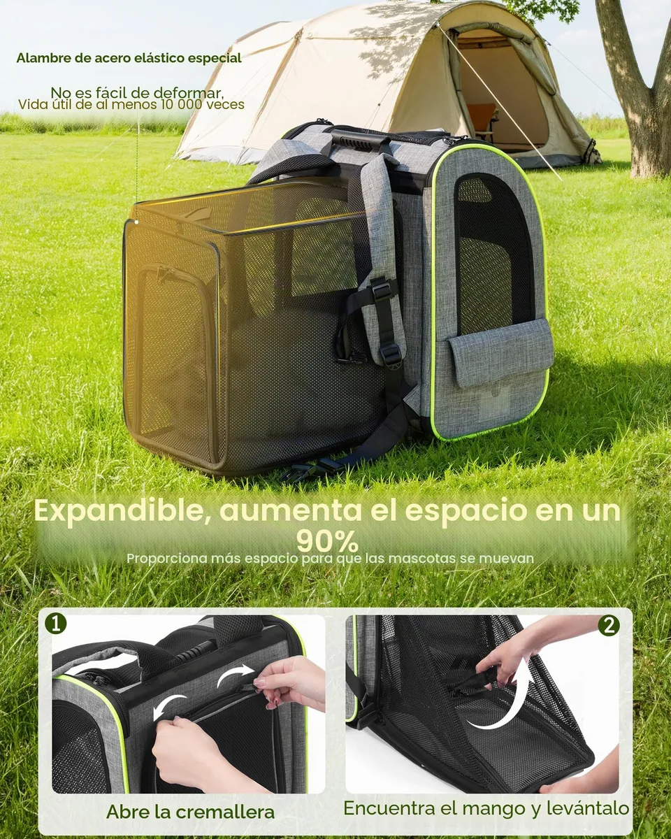 Pecute Mochila transportín XL para gatos de 6 a 8 kg — imagen 3
