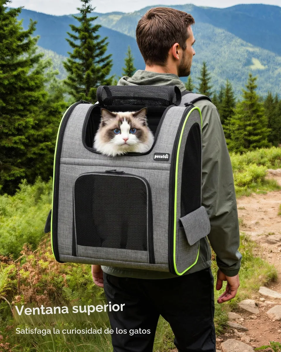 Pecute Mochila transportín XL para gatos de 6 a 8 kg — imagen 4