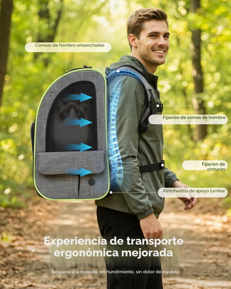 Pecute Mochila transportín XL para gatos de 6 a 8 kg — imagen 6