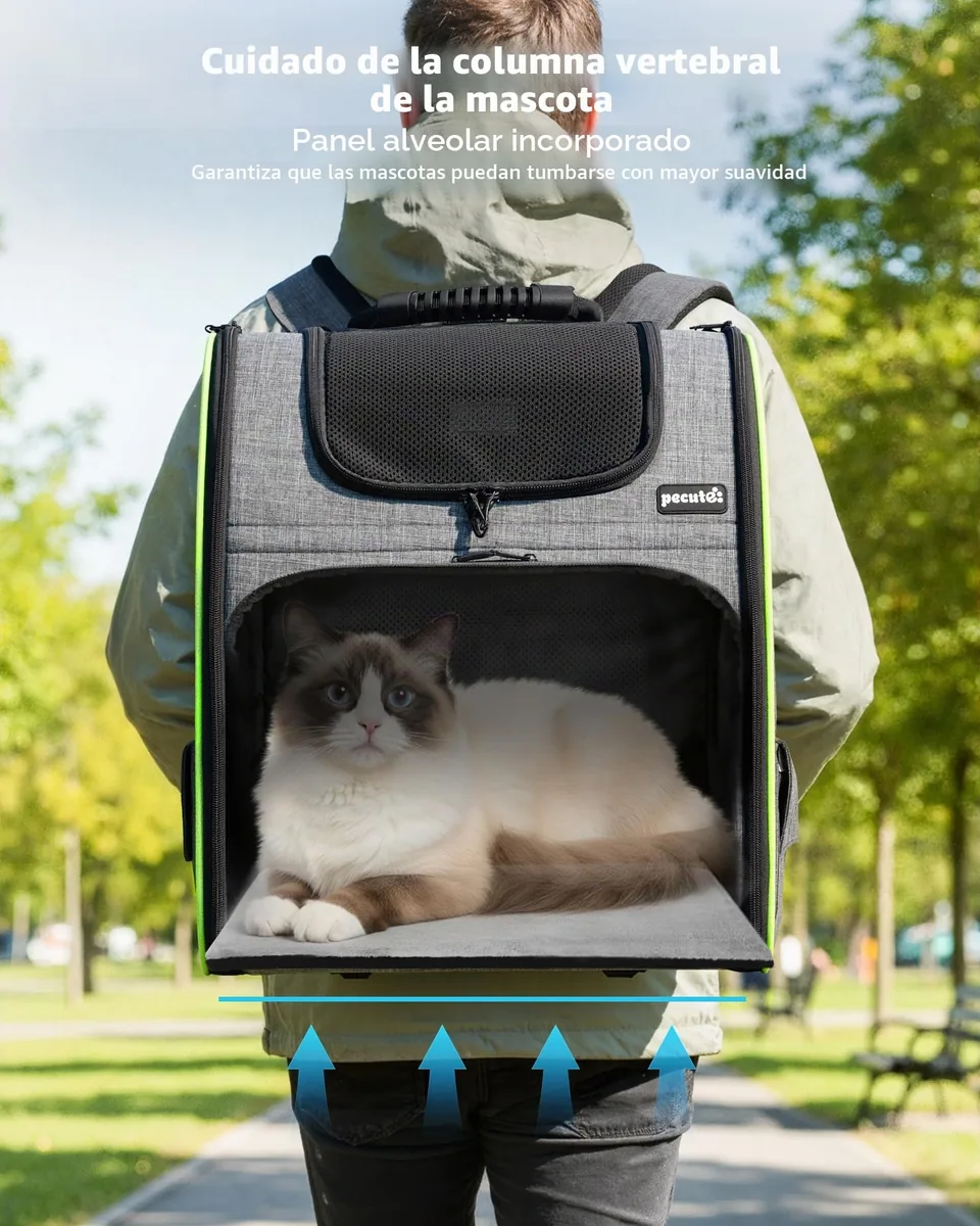 Pecute Mochila transportín XL para gatos de 6 a 8 kg — imagen 8