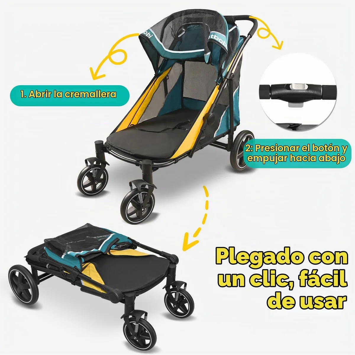 Petbobi Cochecito todoterreno para perros grandes hasta 36 kg — imagen 8