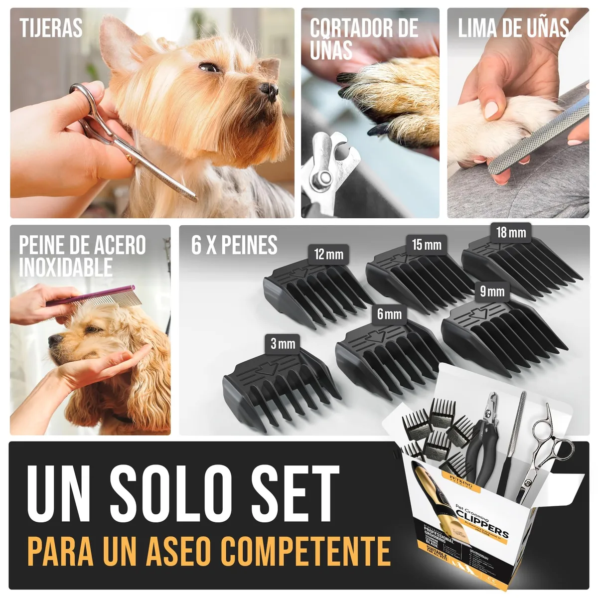 PetKing Premium Kit de aseo (cortapelos + accesorios) — imagen 6