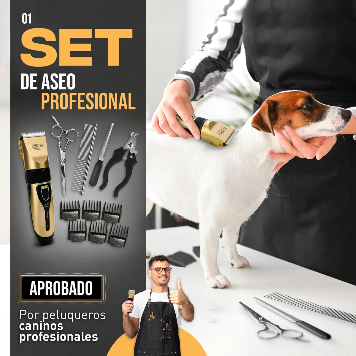 PetKing Premium Kit de aseo (cortapelos + accesorios) — imagen 8