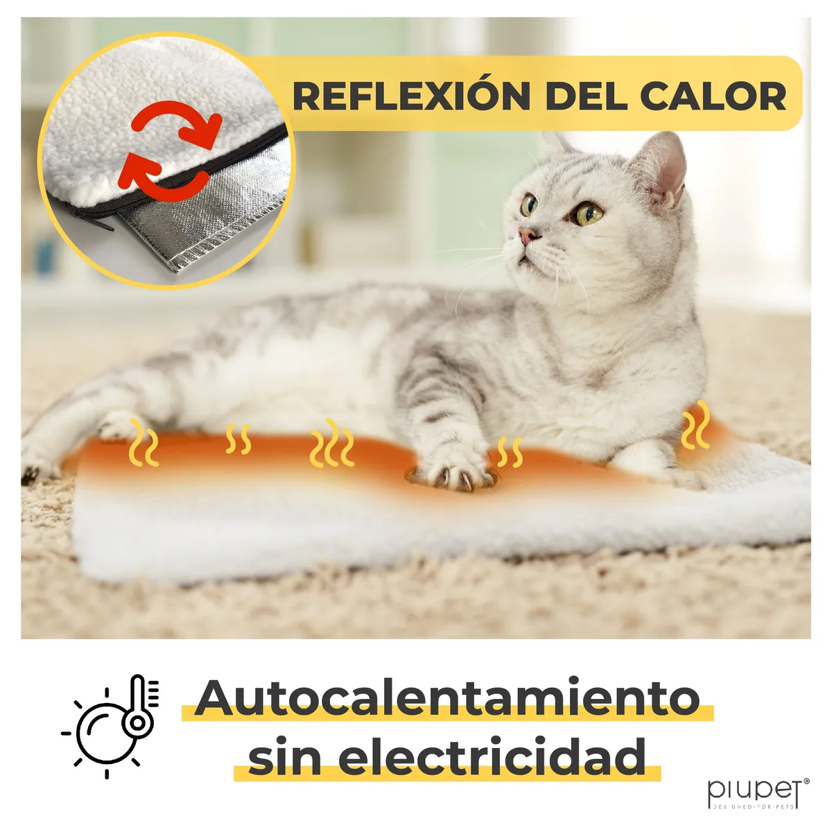 PiuPet Alfombrilla autocalentante 60x45 cm — imagen 2