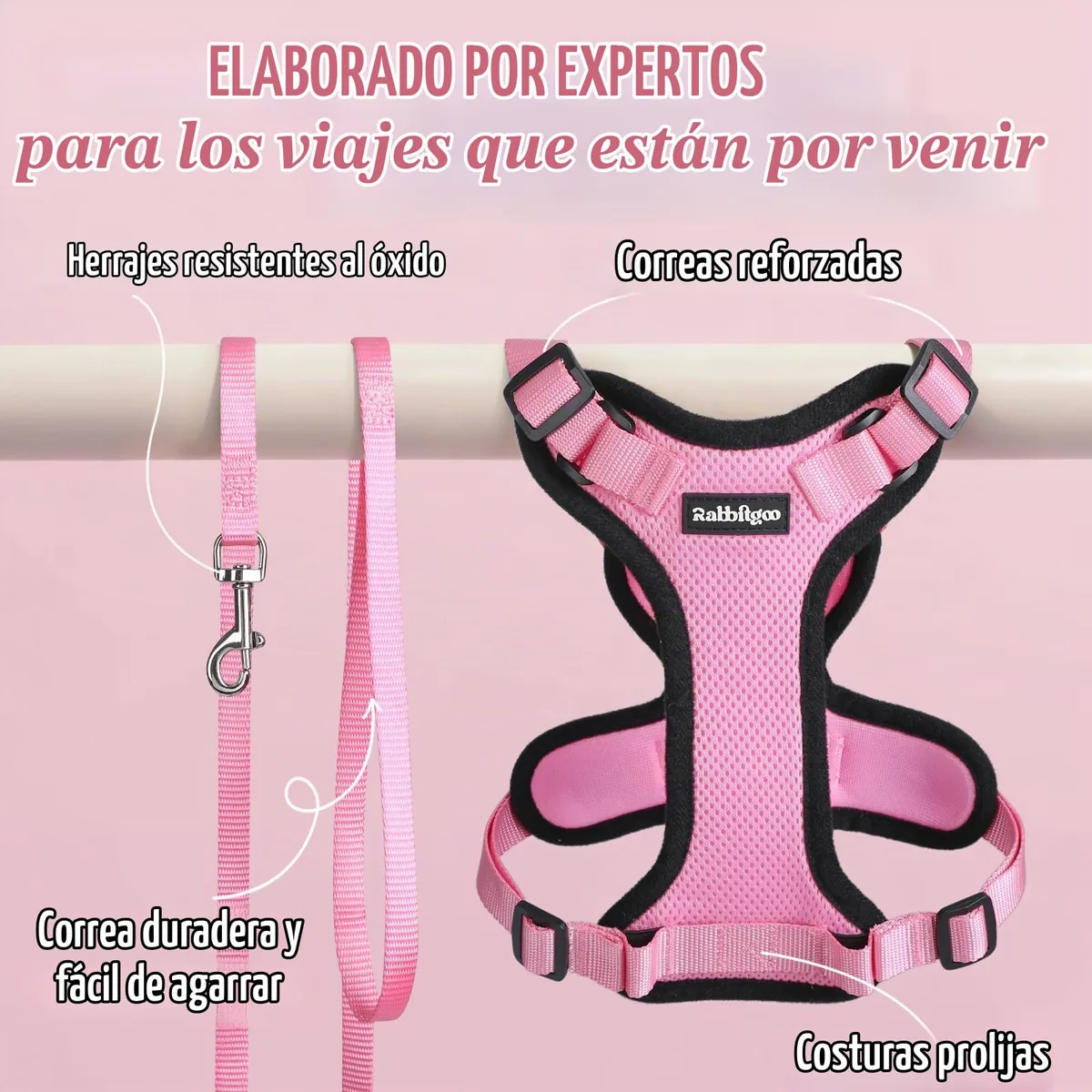 rabbitgoo Arnés para gatos antiescape con correa 150 cm — imagen 7