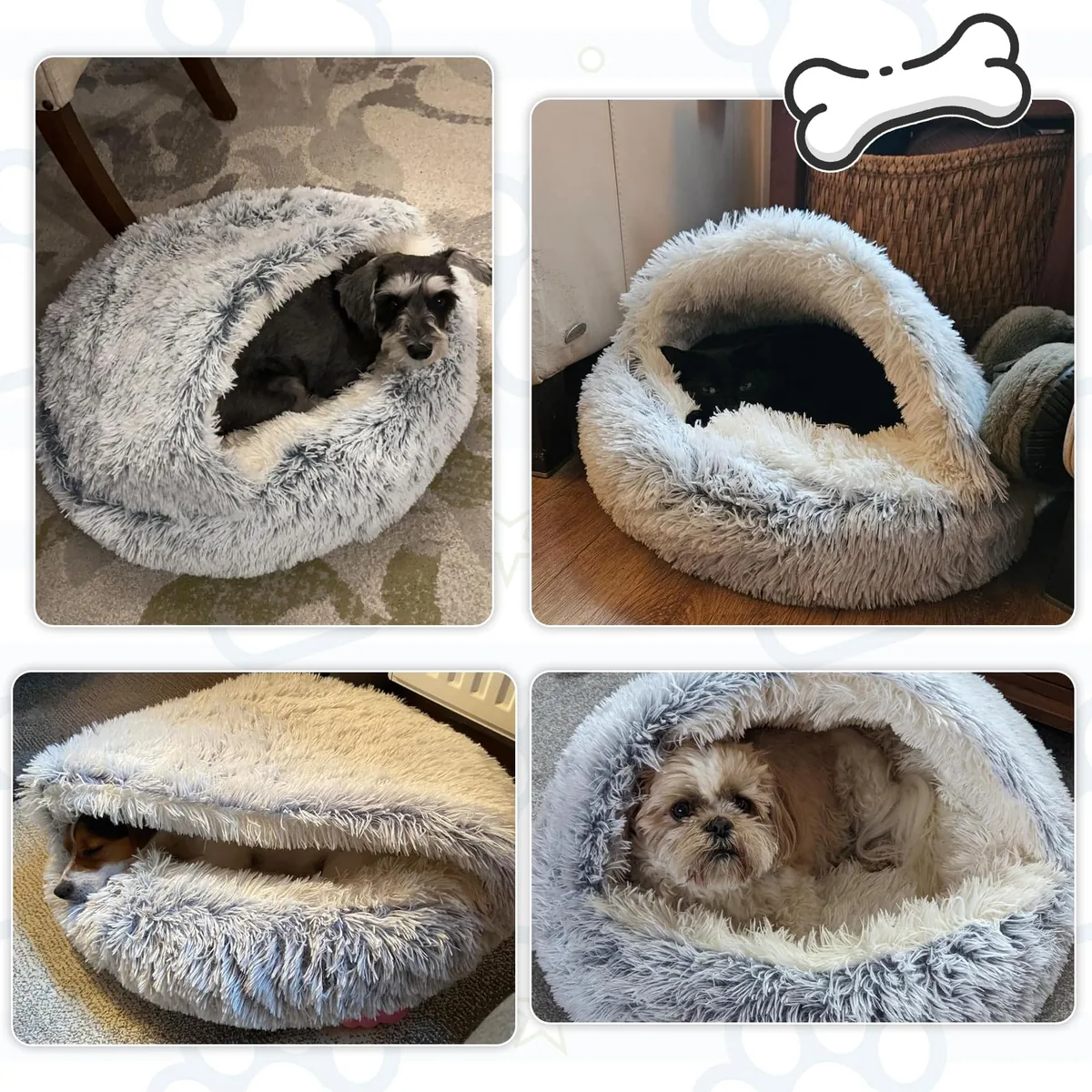 SUOXU Cama dónut 2 en 1 con techo 65 cm — imagen 5