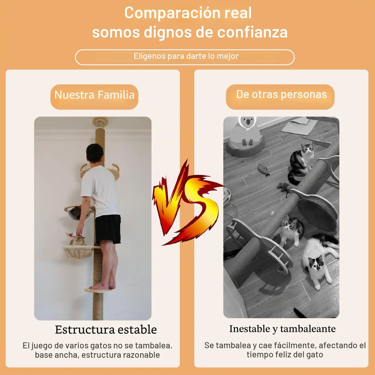 TQEW Árbol de piso a techo ajustable (127-305 cm) — imagen 5