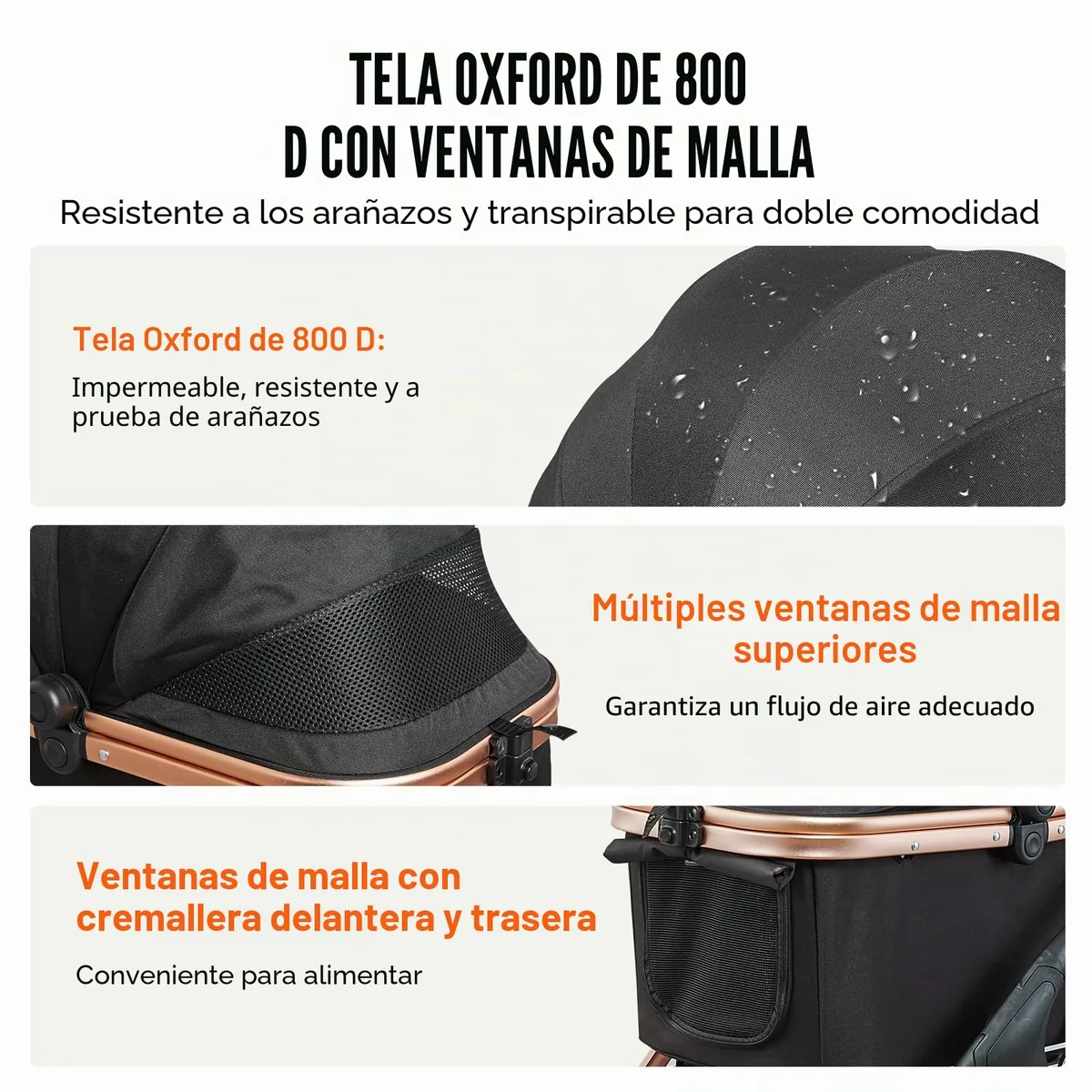 VEVOR Cochecito con capazo desmontable hasta 30 kg — imagen 5