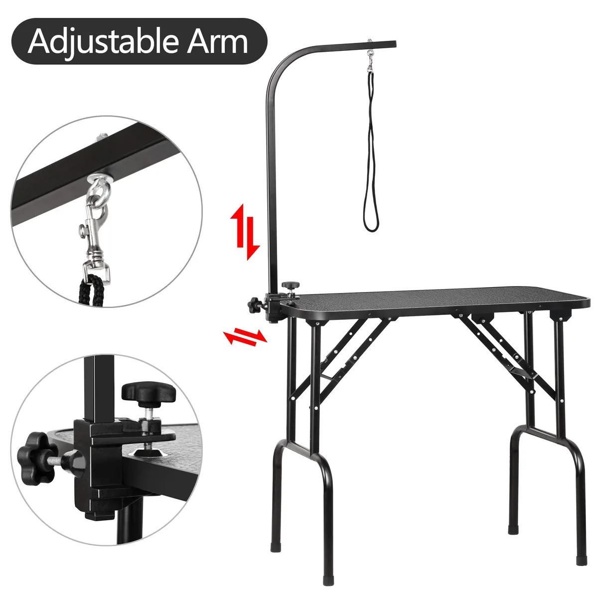 Yaheetech Mesa de peluquería plegable con brazo (carga 100 kg) — imagen 7