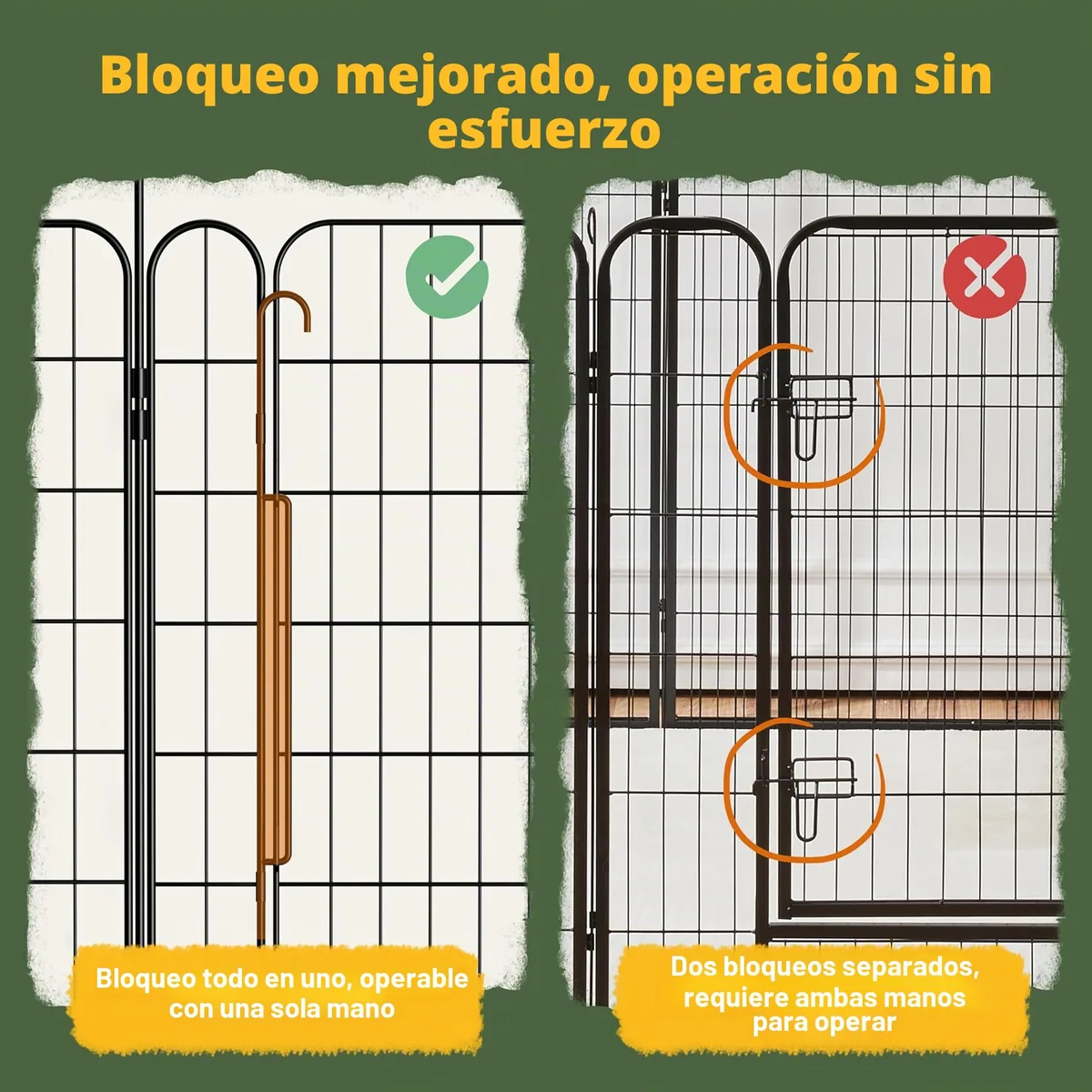 Yaheetech Parque metálico de 8 paneles (60 x 50 cm) — imagen 6