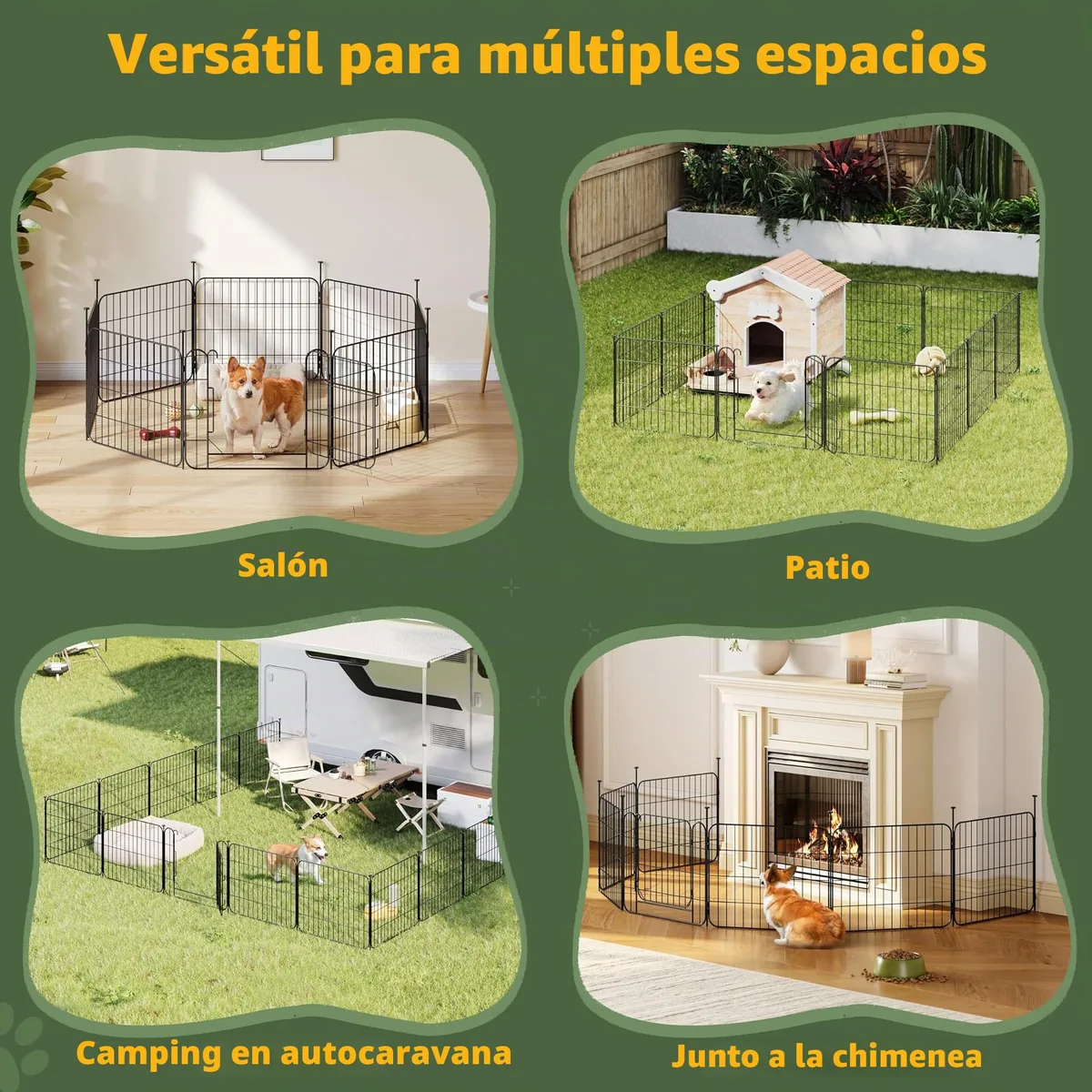 Yaheetech Parque metálico de 8 paneles (60 x 50 cm) — imagen 7