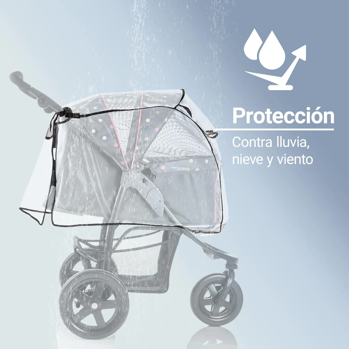 Zamboo Protector de lluvia universal para cochecito de mascotas — imagen 2